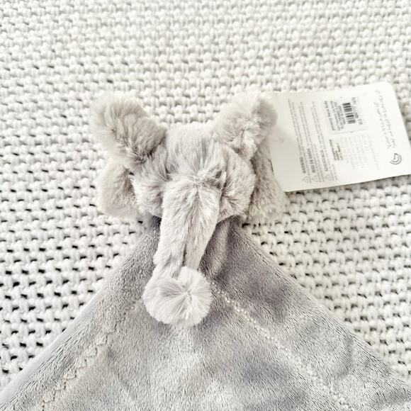 Pottery Barn Kids Light Grey Elephant Thumbie Baby Blanket Lovey Soft Toys NWT - Picture 2 of 9